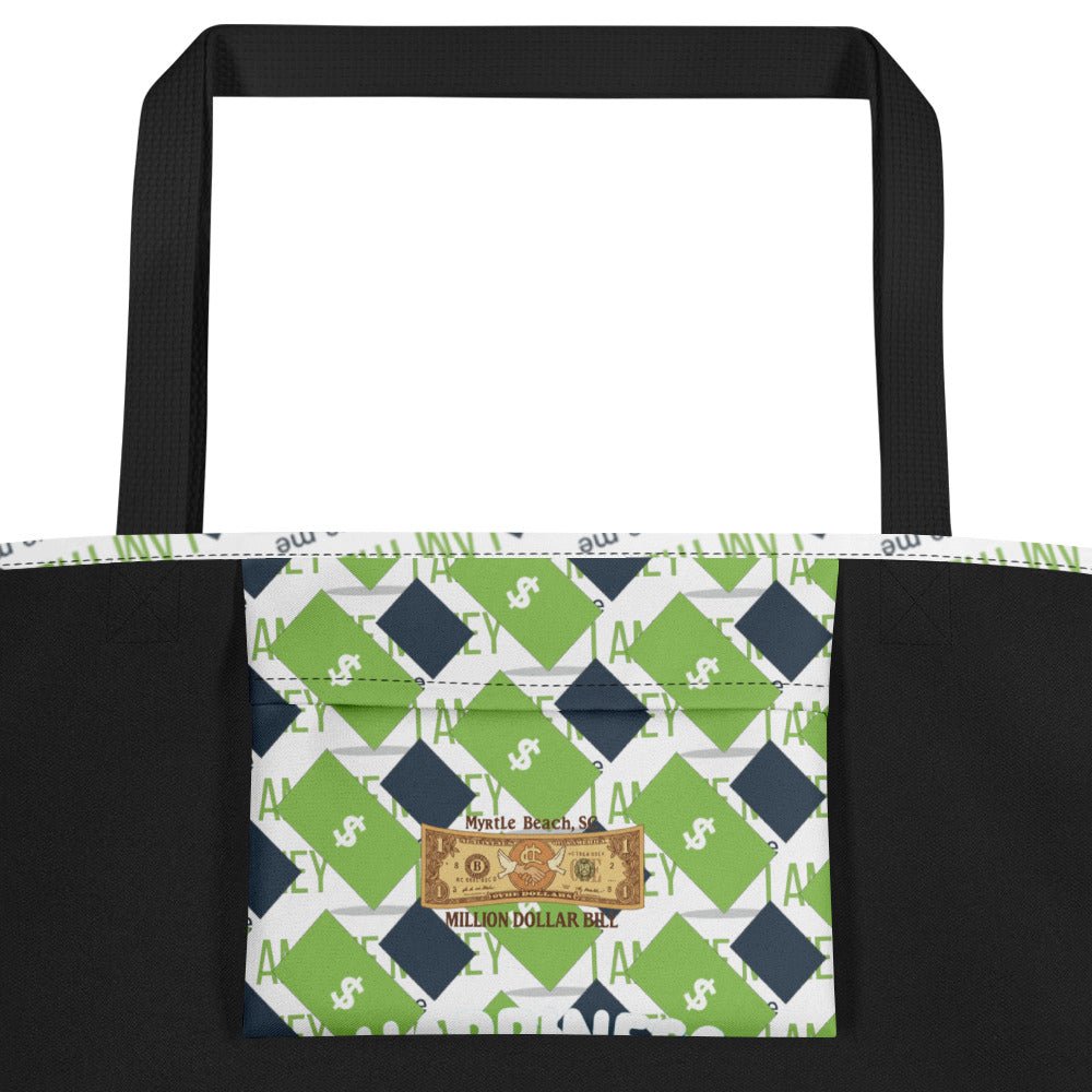 MDB Co. "I AM" THE MONEY All - Over Print Large Tote Bag - The Million Dollar Bill Co.