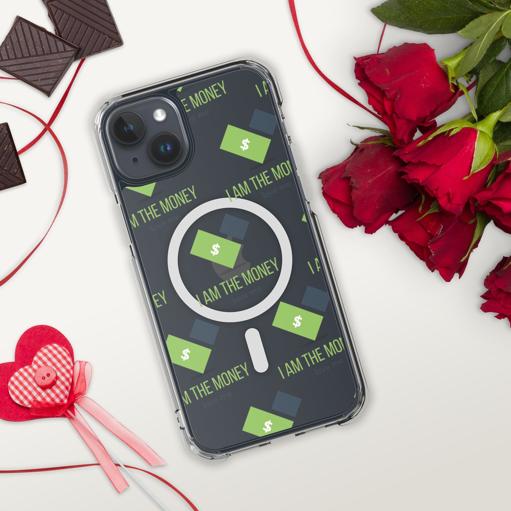 MDB Co. "I AM" THE MONEY MagSafe® clear case for iPhone® - The Million Dollar Bill Co.