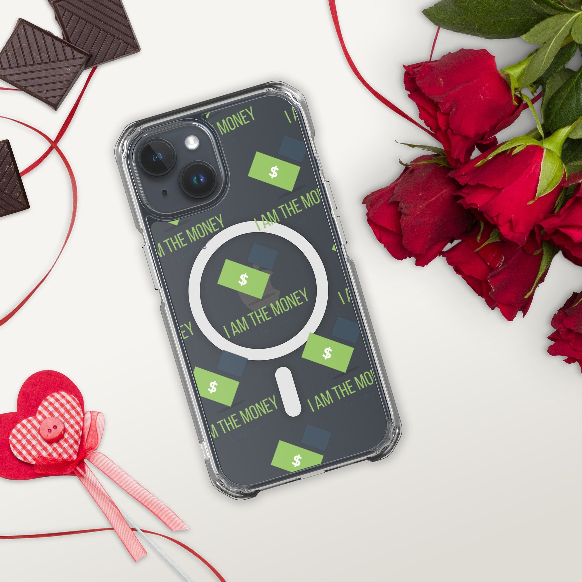 MDB Co. "I AM" THE MONEY MagSafe® clear case for iPhone® - The Million Dollar Bill Co.