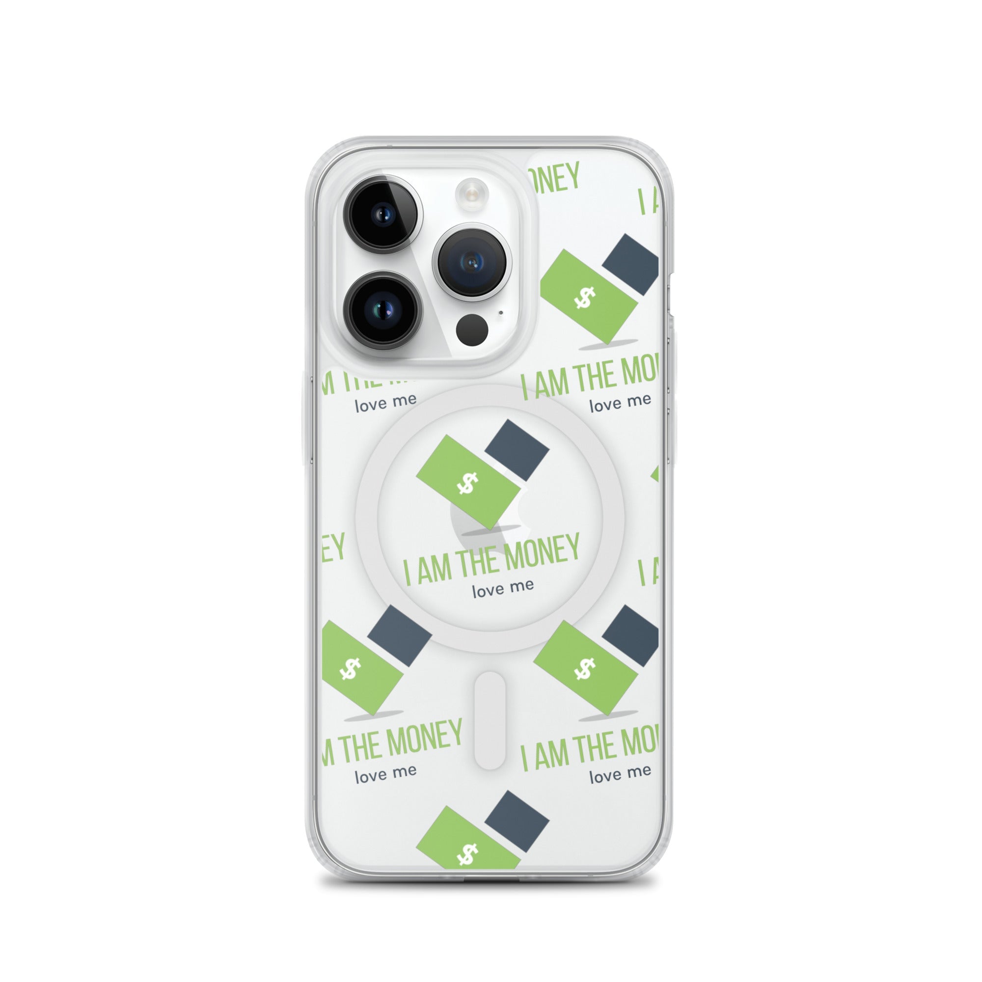MDB Co. "I AM" THE MONEY MagSafe® clear case for iPhone® - The Million Dollar Bill Co.