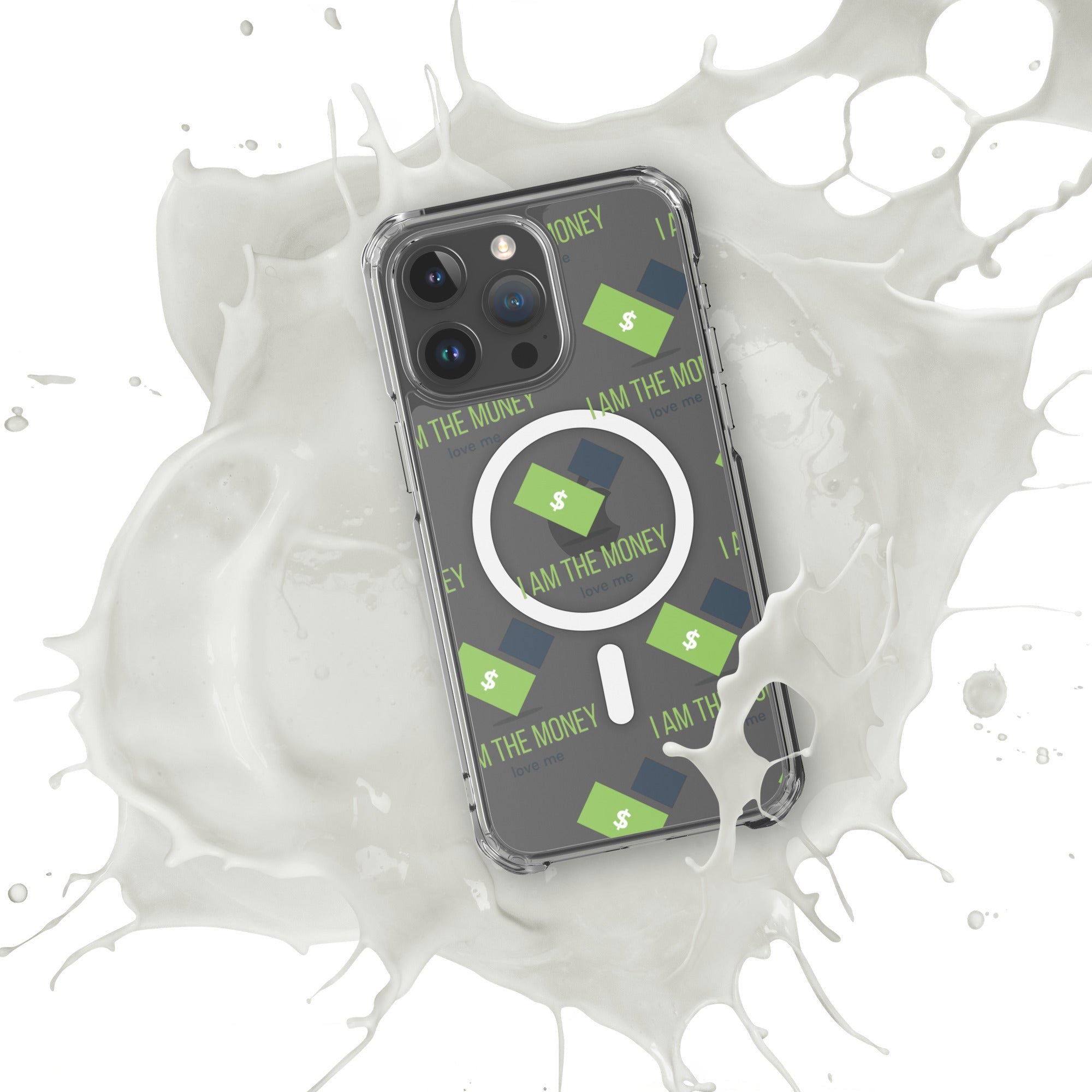 MDB Co. "I AM" THE MONEY MagSafe® clear case for iPhone® - The Million Dollar Bill Co.