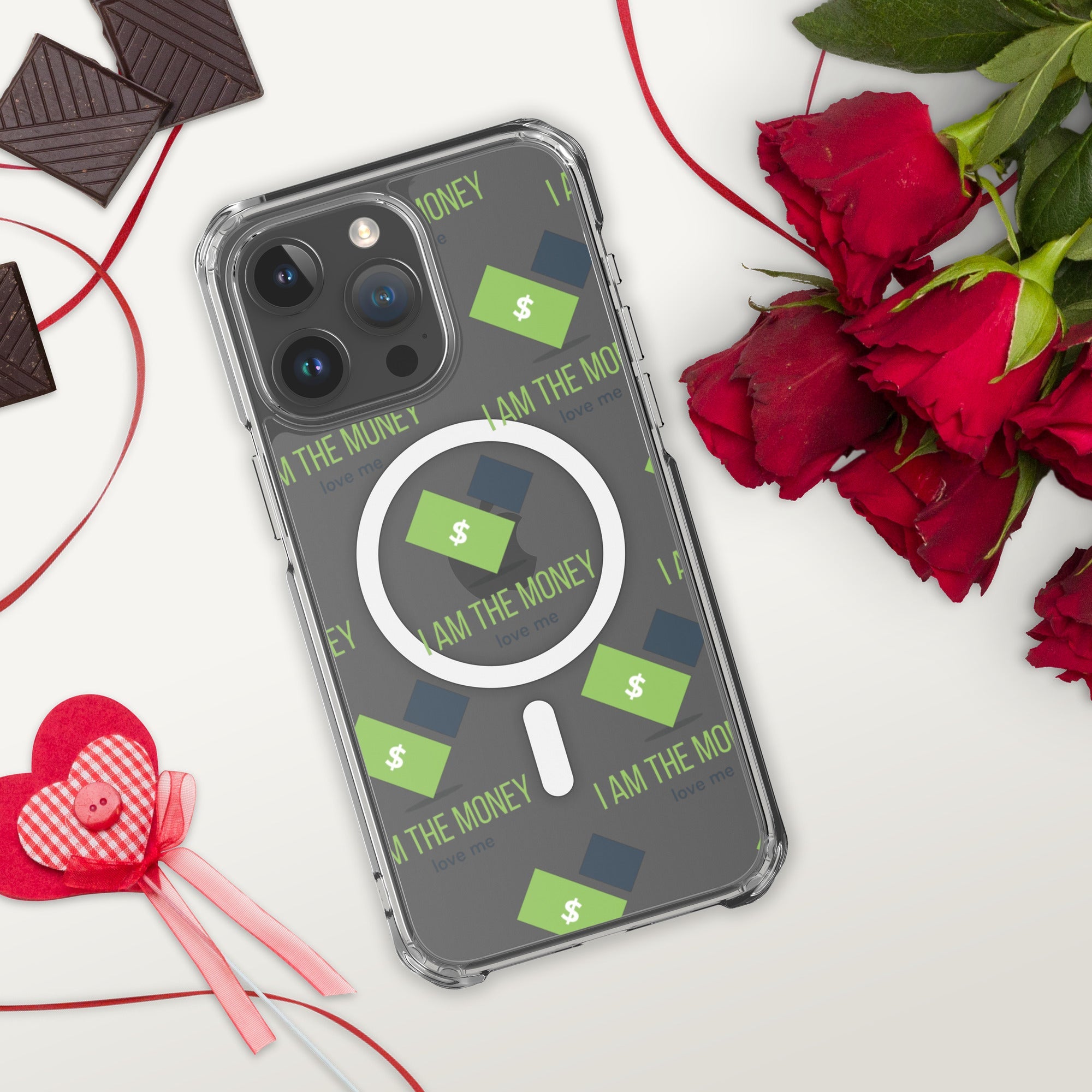 MDB Co. "I AM" THE MONEY MagSafe® clear case for iPhone® - The Million Dollar Bill Co.
