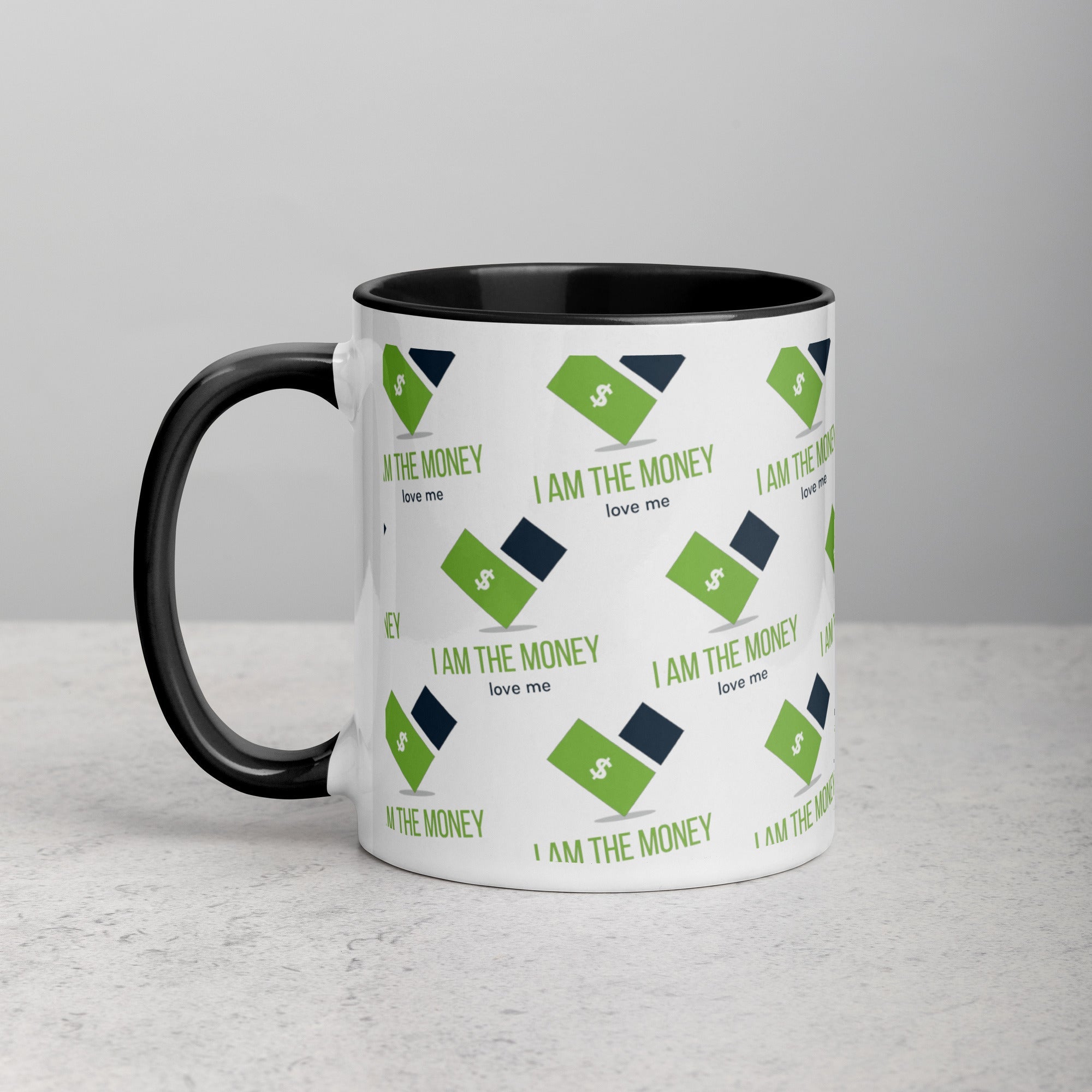 MDB Co. "I AM" THE MONEY Mug with Color Inside - The Million Dollar Bill Co.