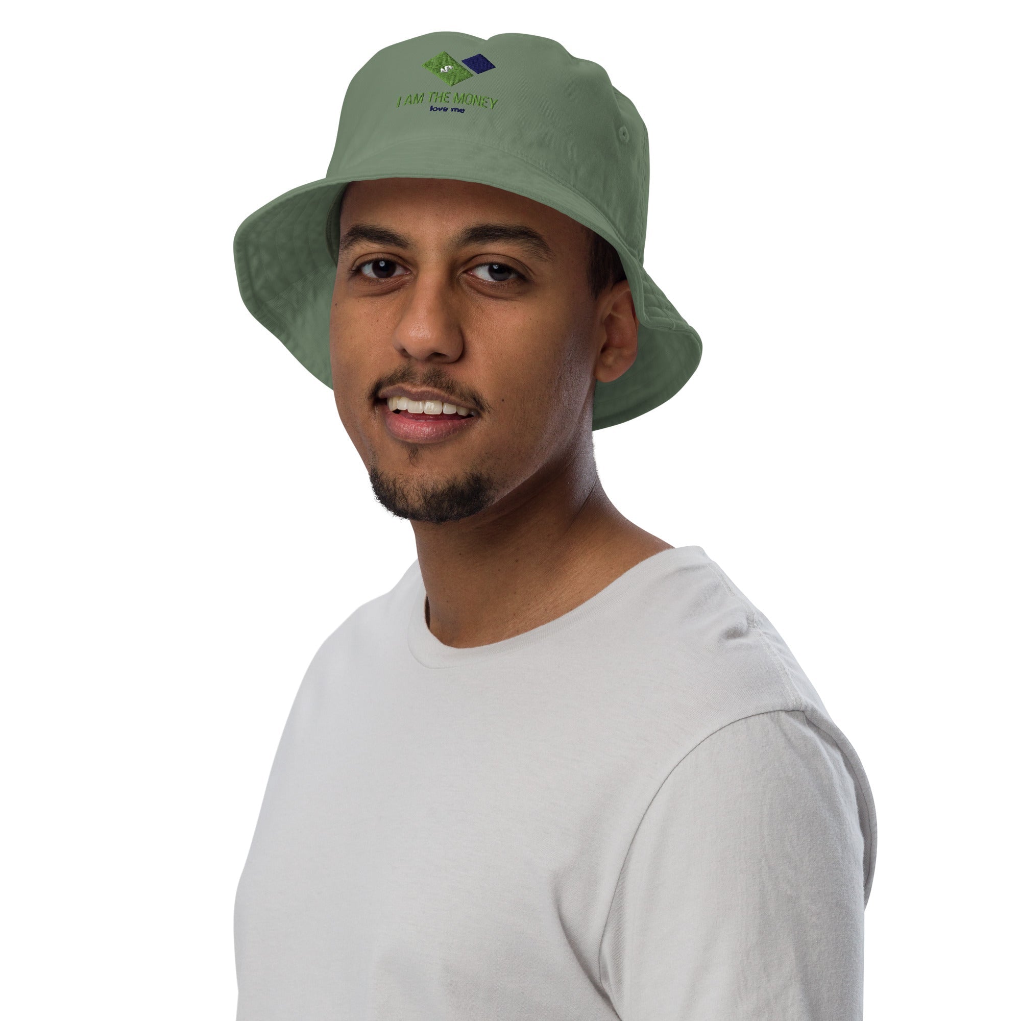 MDB Co. 'I AM" THE MONEY UNISEX Organic bucket hat - The Million Dollar Bill Co.