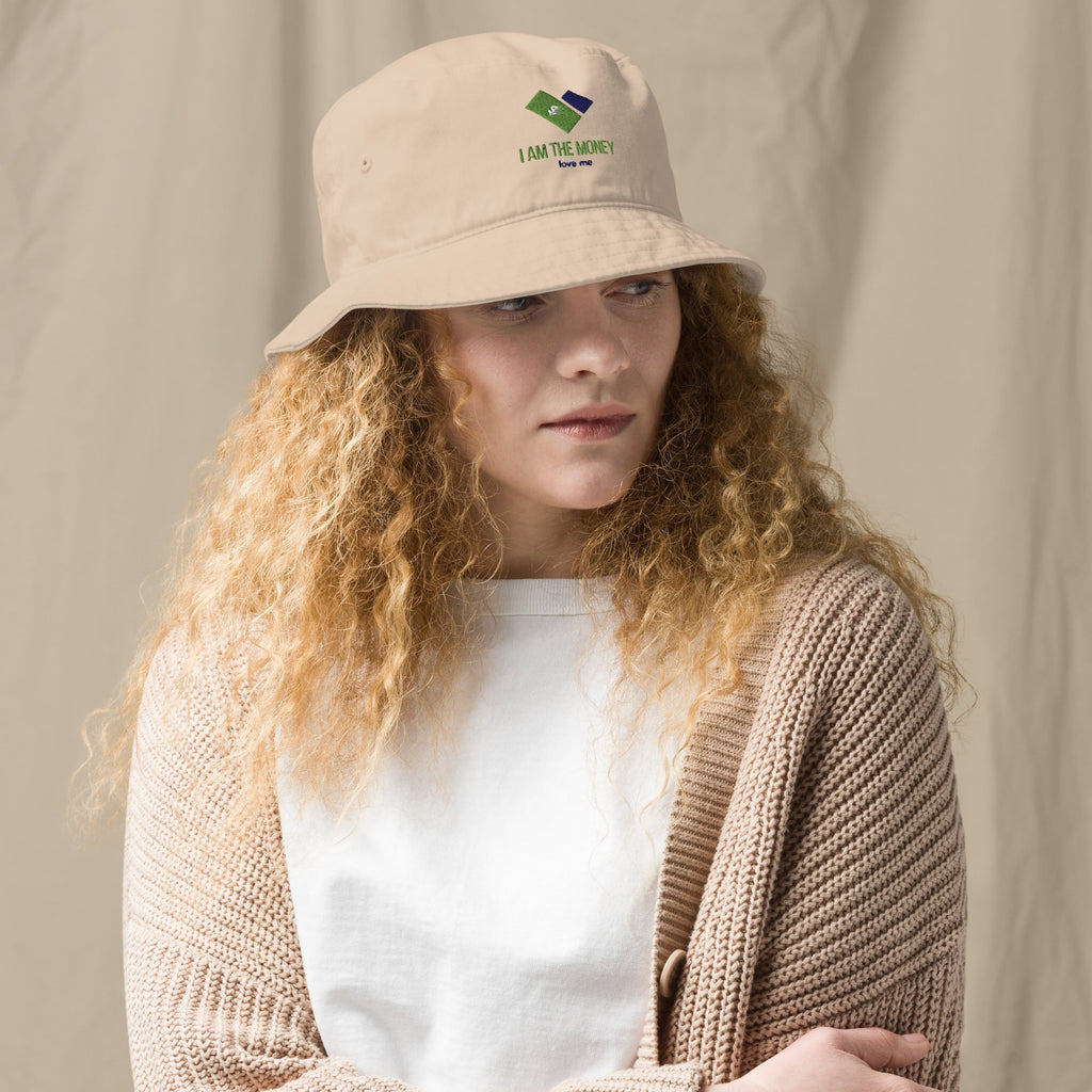 MDB Co. 'I AM" THE MONEY UNISEX Organic bucket hat - The Million Dollar Bill Co.