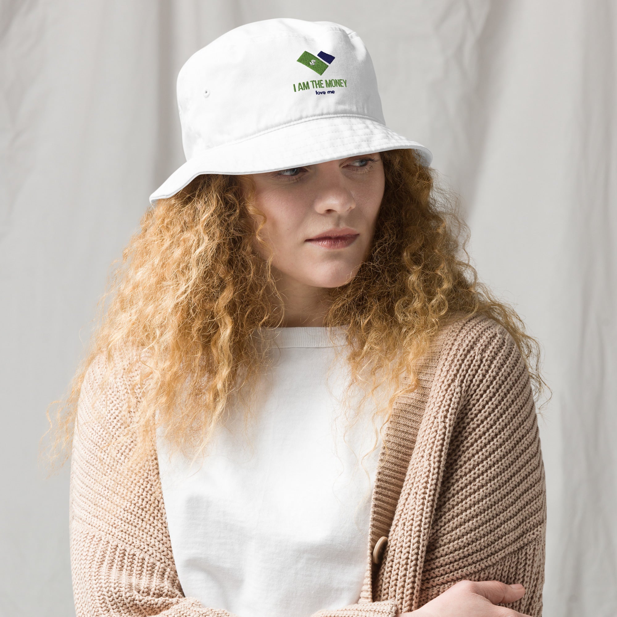 MDB Co. 'I AM" THE MONEY UNISEX Organic bucket hat - The Million Dollar Bill Co.