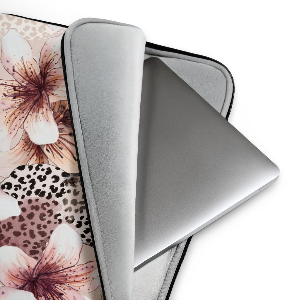 MDB Co. Leopard Flora Laptop Sleeve - The Million Dollar Bill Co. SUBLIMATION