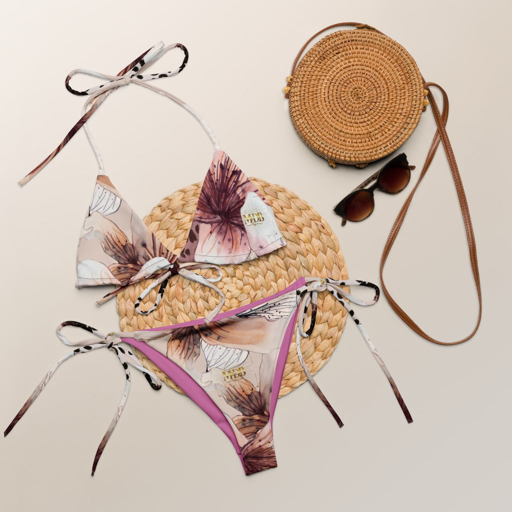 MDB Co. Leopard Flora All-over print eco string bikini - The Million Dollar Bill Co.