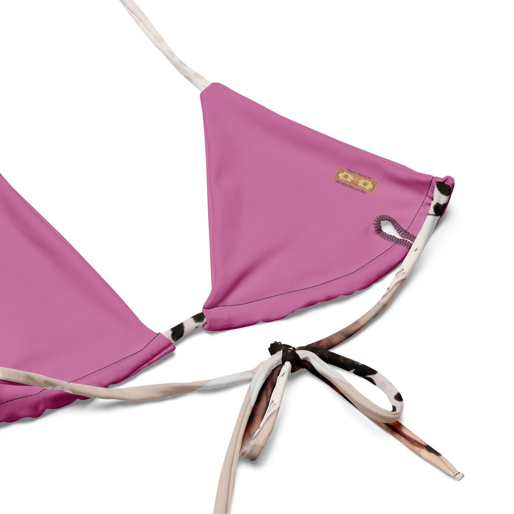 MDB Co. Leopard Flora All-over print recycled string bikini TOP - The Million Dollar Bill Co.