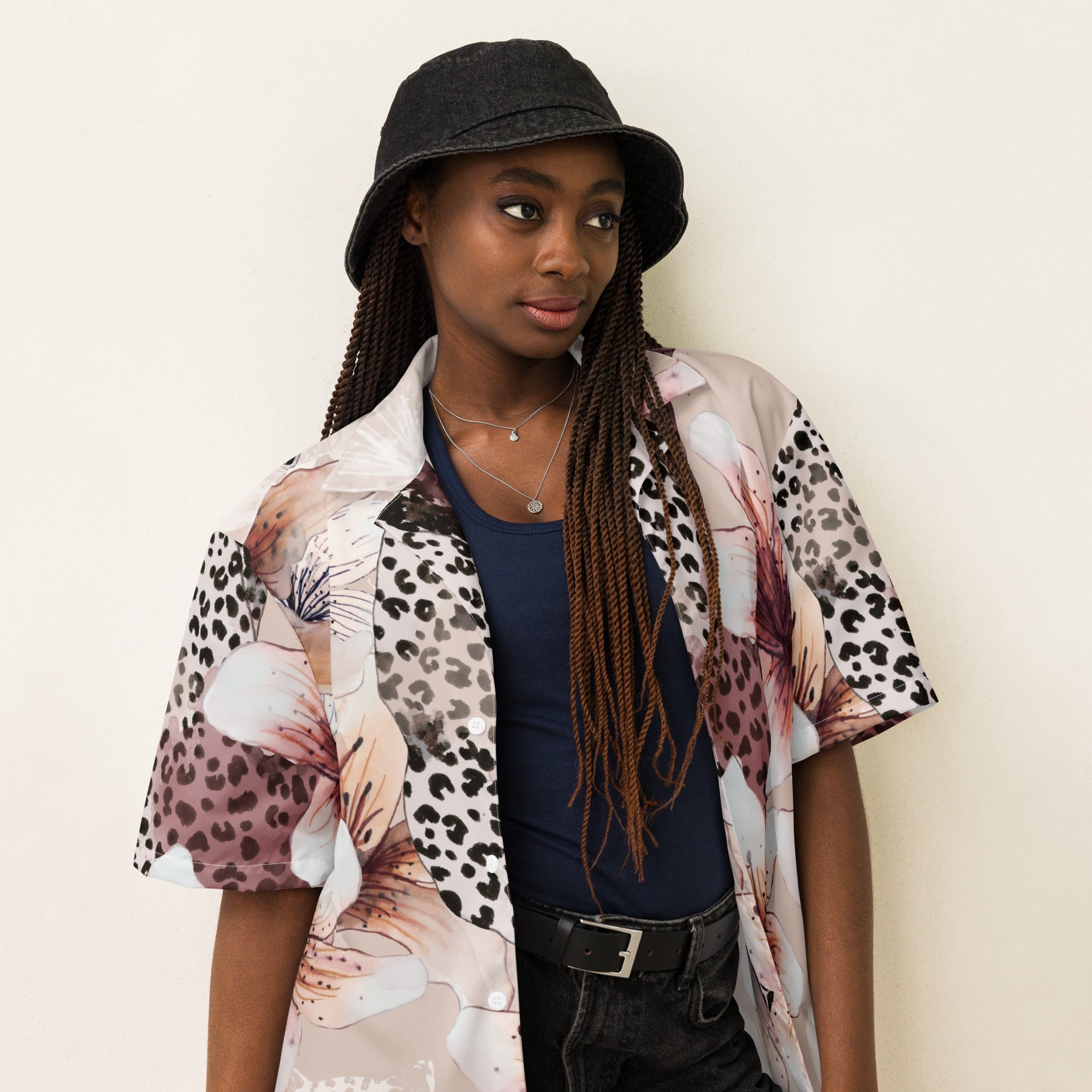 MDB Co. Leopard Blossom Unisex button shirt - The Million Dollar Bill Co.