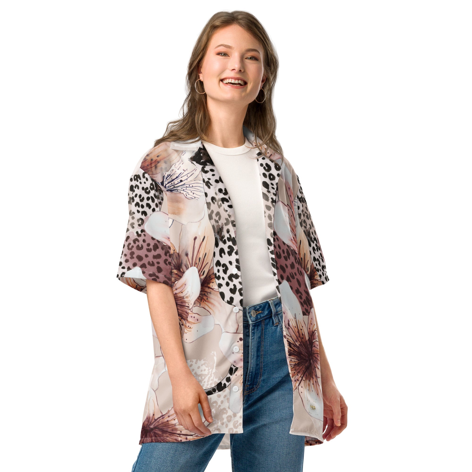 MDB Co. Leopard Blossom Unisex button shirt - The Million Dollar Bill Co.