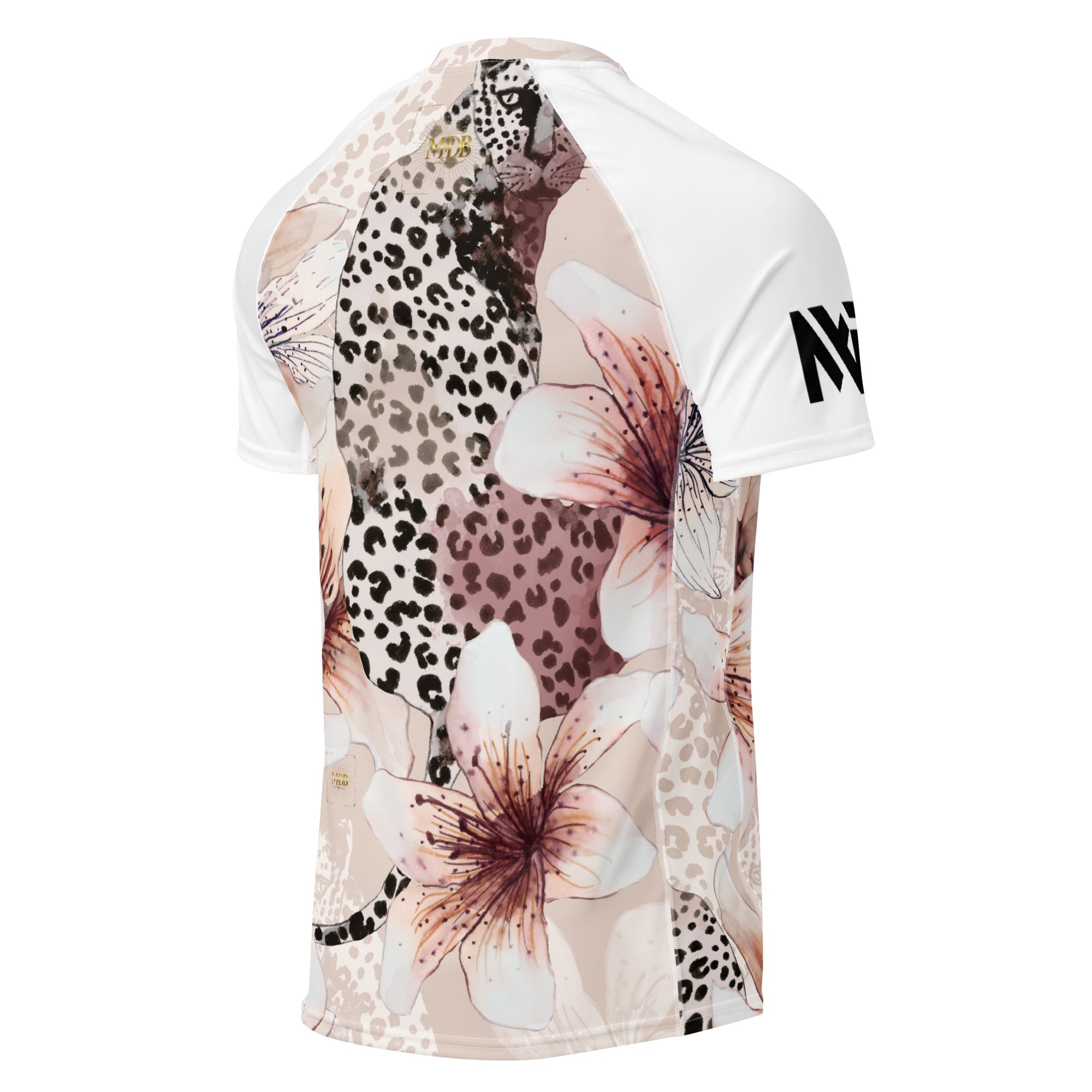 MDB Co. LEOPARD FLORAL All - over print men’s rash guard - The Million Dollar Bill Co.