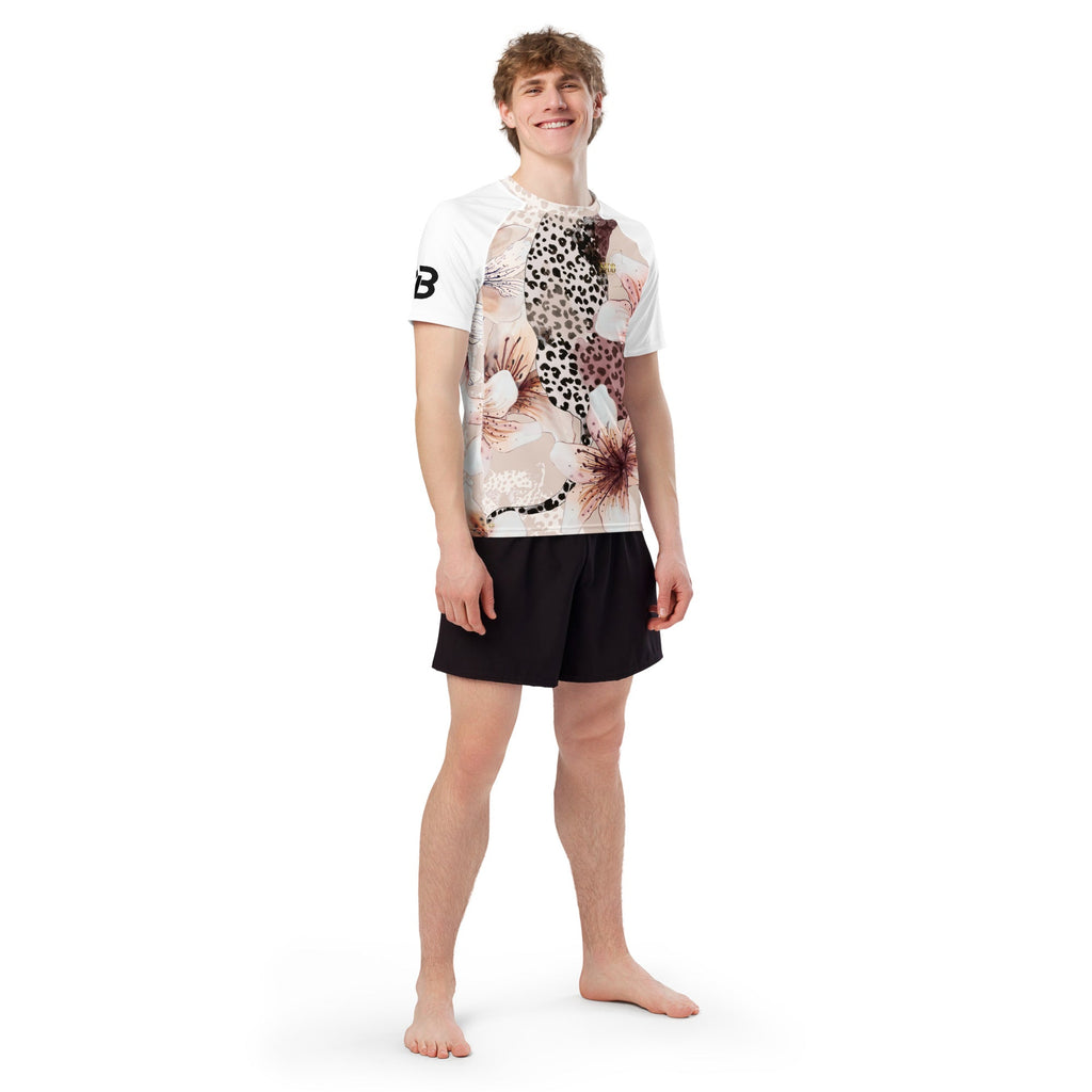 MDB Co. LEOPARD FLORAL All - over print men’s rash guard - The Million Dollar Bill Co.