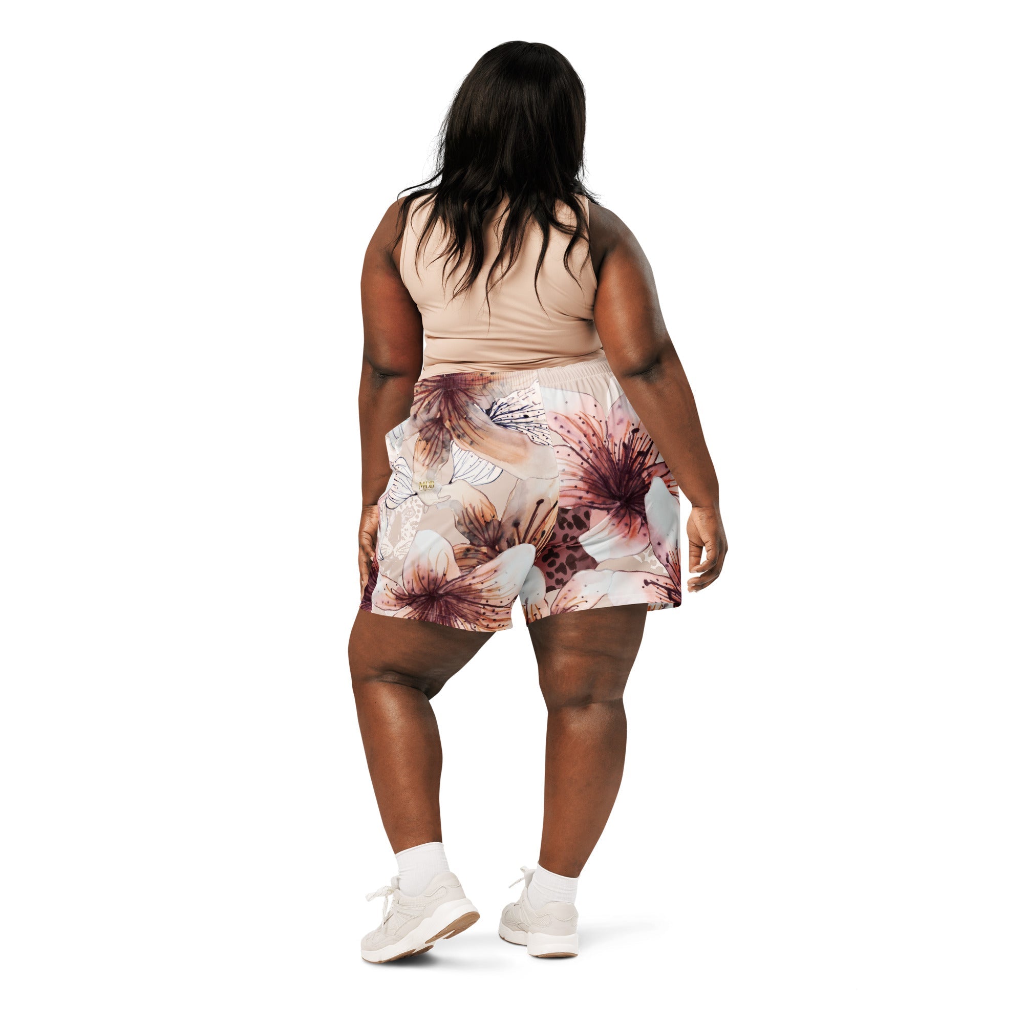 MDB Co. LEOPARD FLORAL All-Over Print Unisex Athletic Long Shorts - The Million Dollar Bill Co.