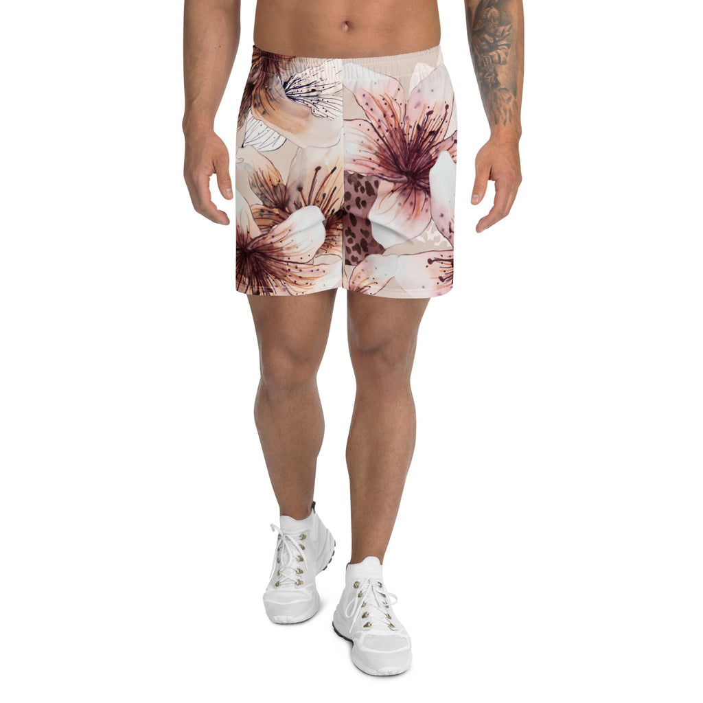 MDB Co. LEOPARD FLORAL All-Over Print Unisex Athletic Long Shorts - The Million Dollar Bill Co.