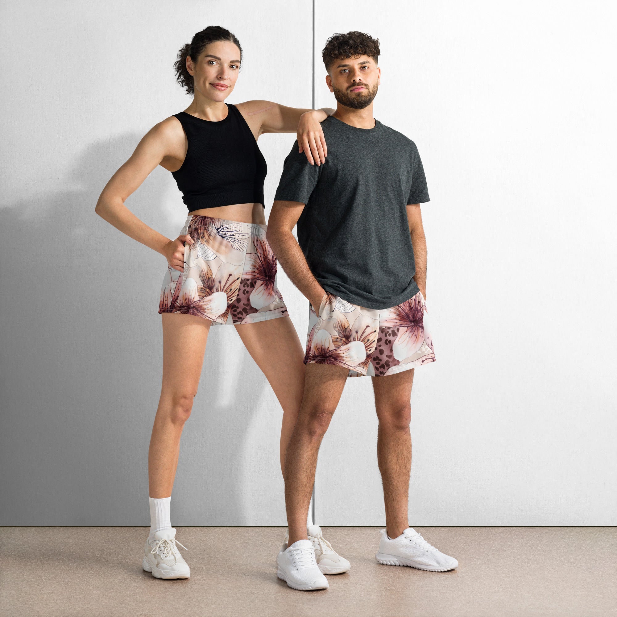 MDB Co. LEOPARD FLORAL All - Over Print Unisex Athletic Shorts - The Million Dollar Bill Co.