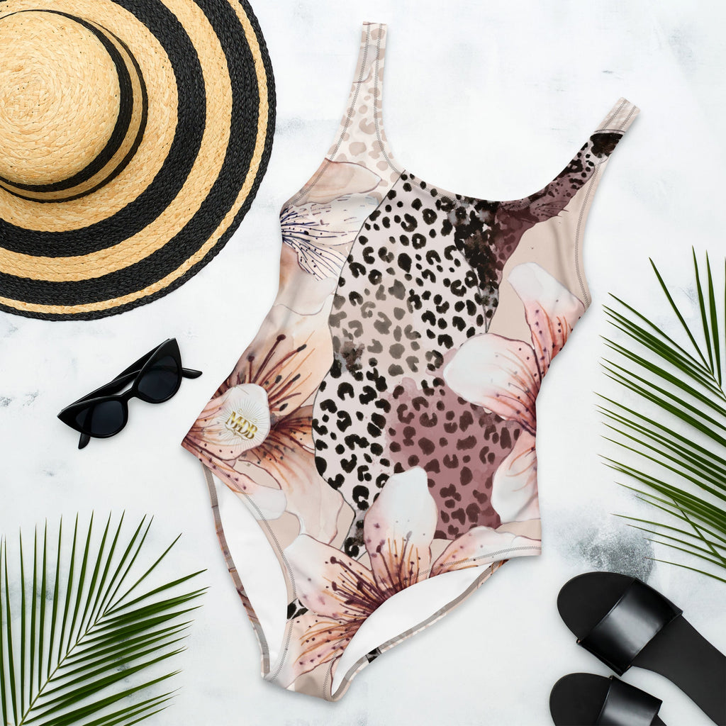 MDB Leopard Blossom One - Piece Swimsuit - The Million Dollar Bill Co.