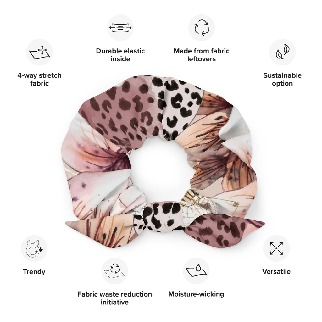 MDB Co. Leopard Flora Recycled Scrunchie - The Million Dollar Bill Co. CUT-SEW