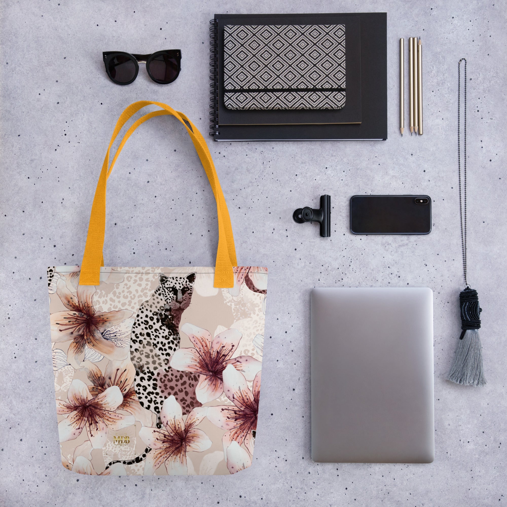 MDB Co. Leopard Flora Tote bag - The Million Dollar Bill Co. CUT-SEW