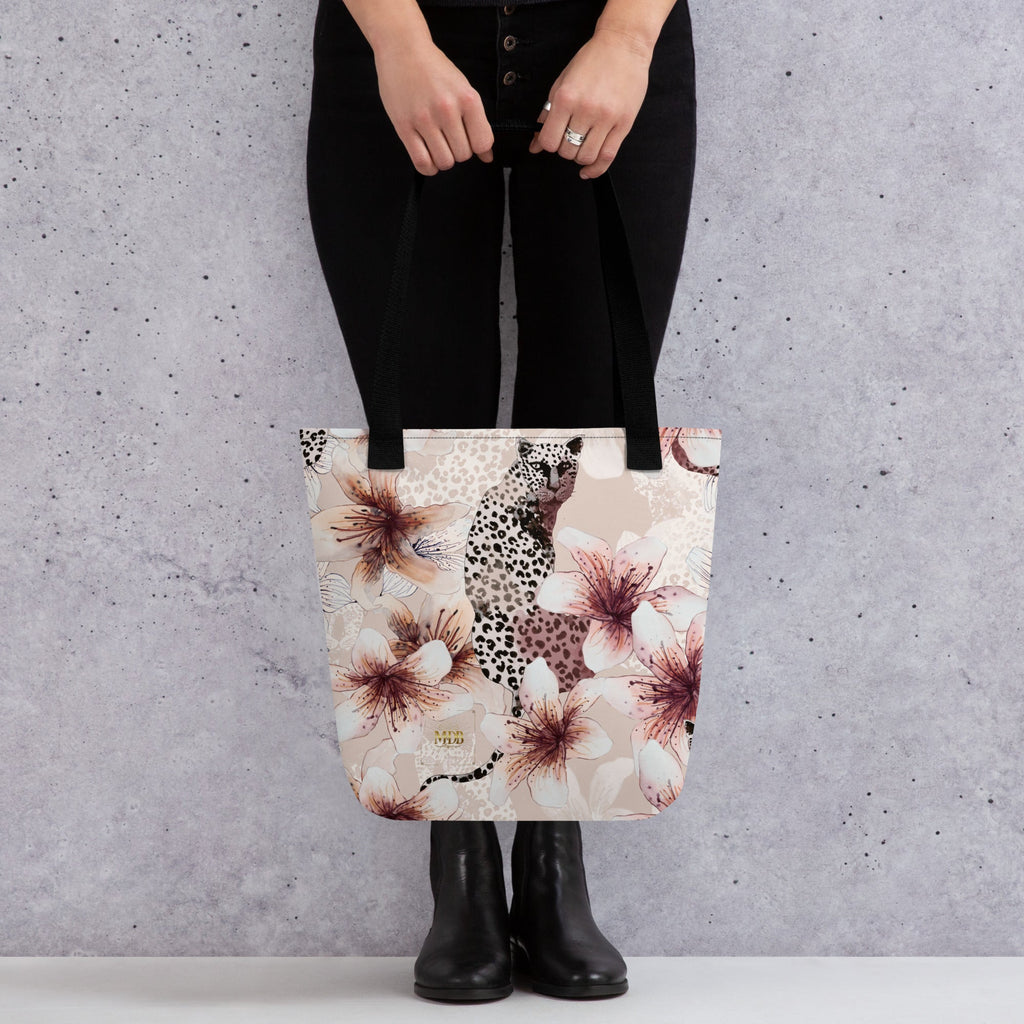 MDB Co. Leopard Flora Tote bag - The Million Dollar Bill Co. CUT-SEW