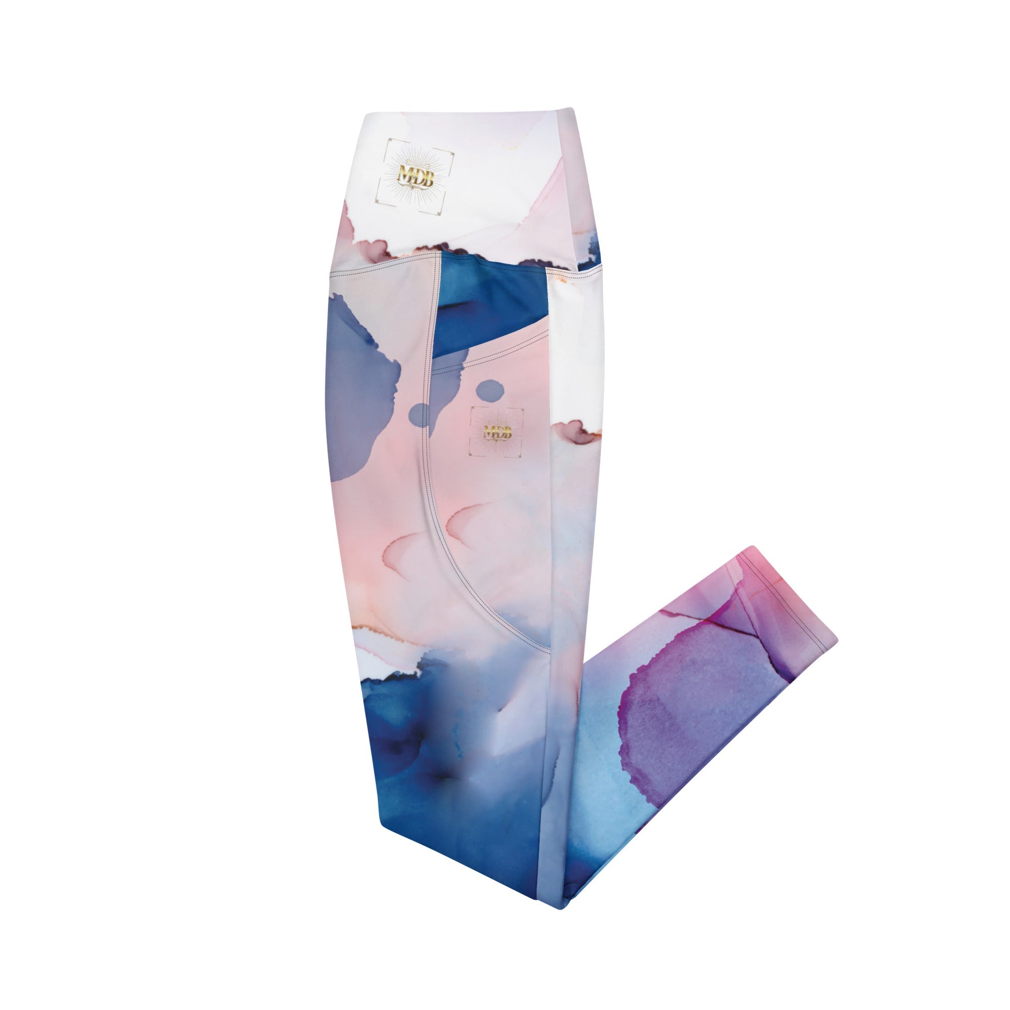 MDB Co. Watercolor Splash Crossover leggings with pockets - The Million Dollar Bill Co. CUT-SEW
