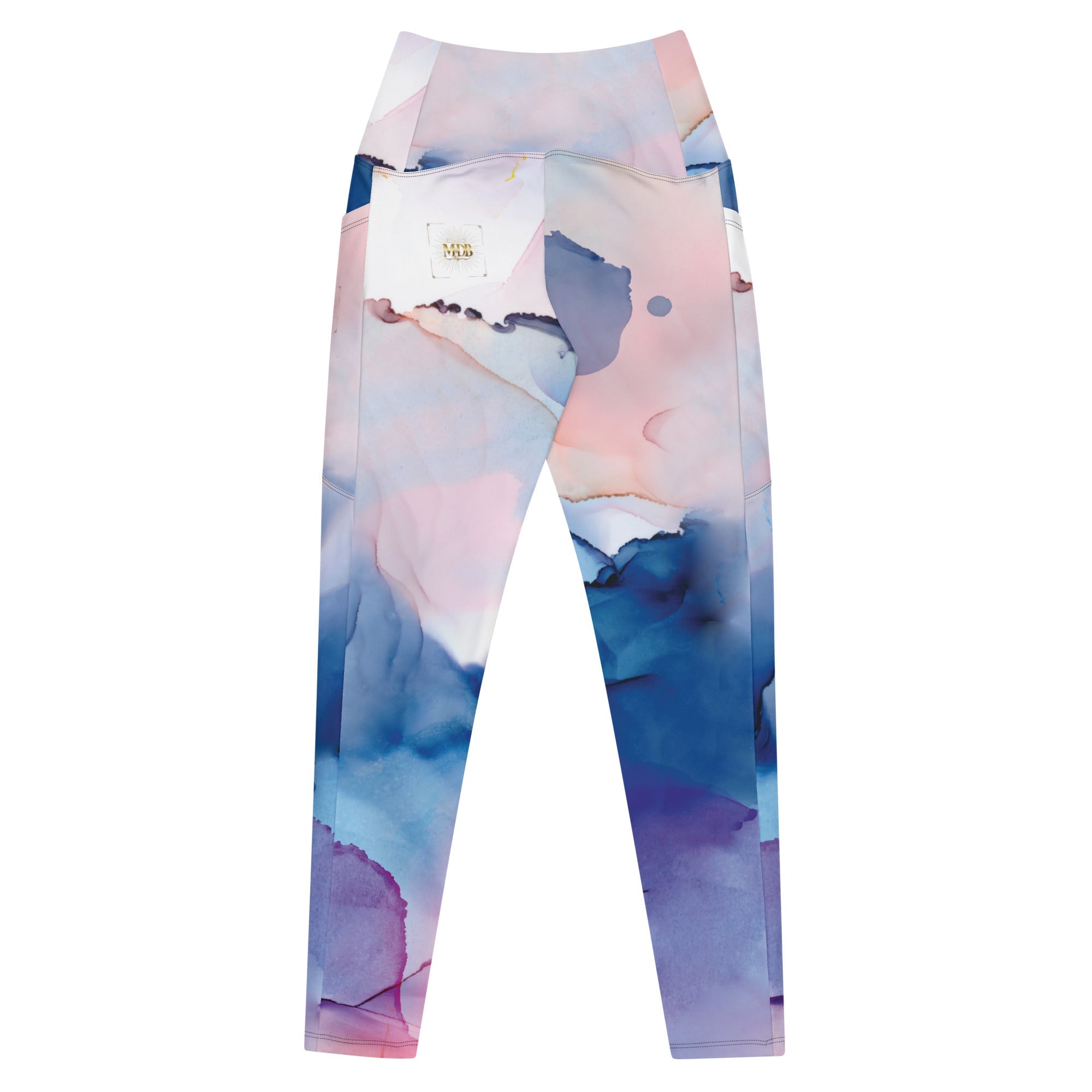 MDB Co. Watercolor Splash Crossover leggings with pockets - The Million Dollar Bill Co. CUT-SEW