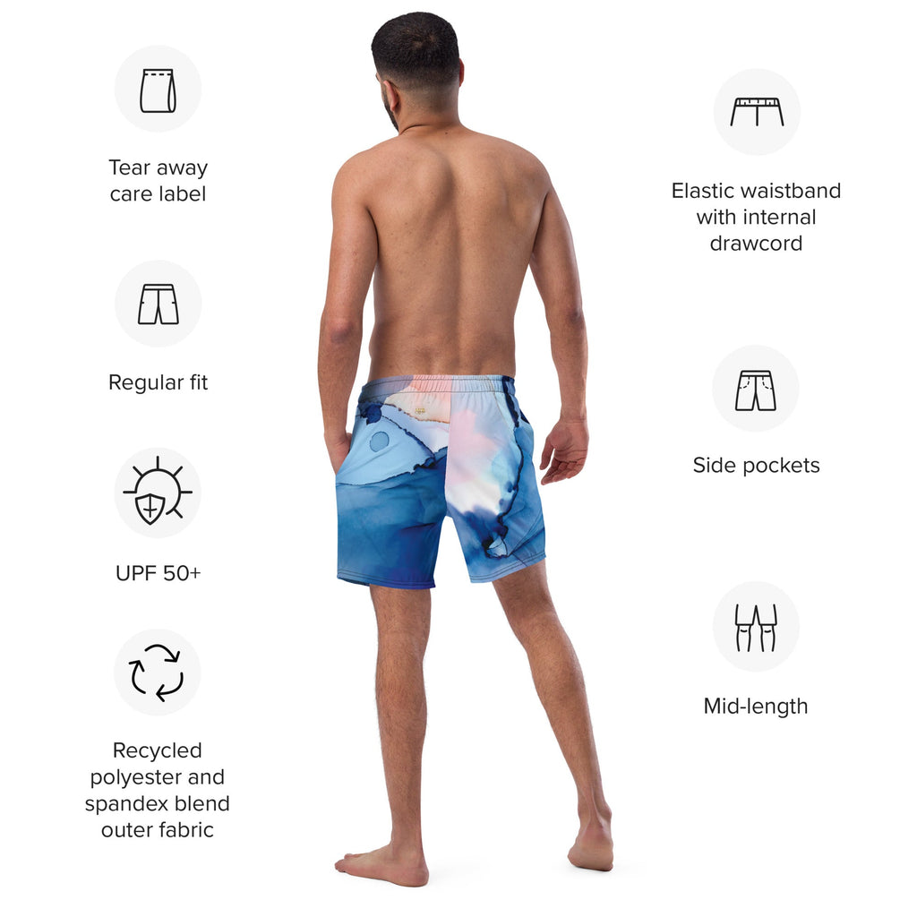 MDB Watercolor splash Recycled Swim Trunks - The Million Dollar Bill Co.