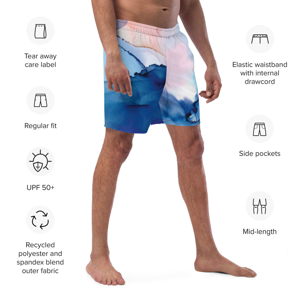 MDB Watercolor splash Recycled Swim Trunks - The Million Dollar Bill Co.