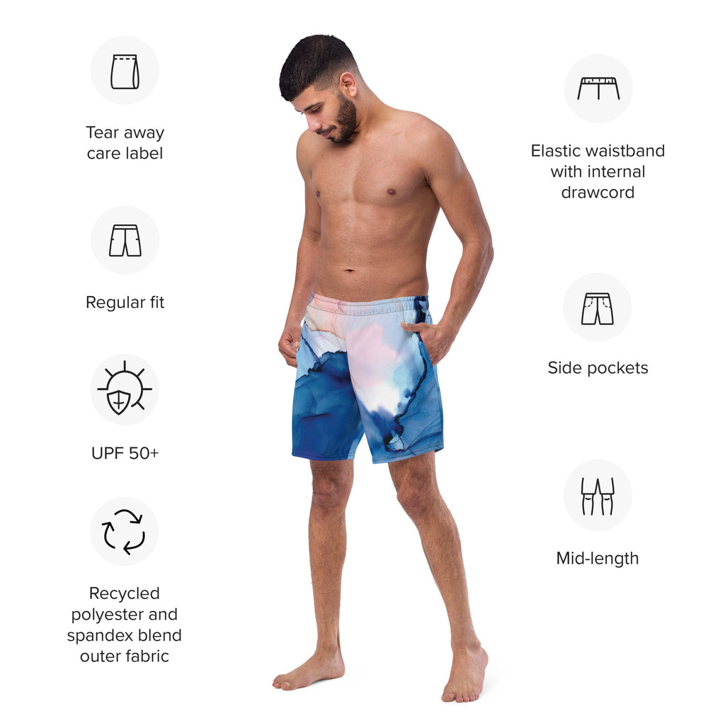 MDB Watercolor splash Recycled Swim Trunks - The Million Dollar Bill Co.