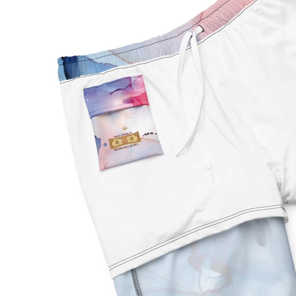 MDB Watercolor splash Recycled Swim Trunks - The Million Dollar Bill Co.