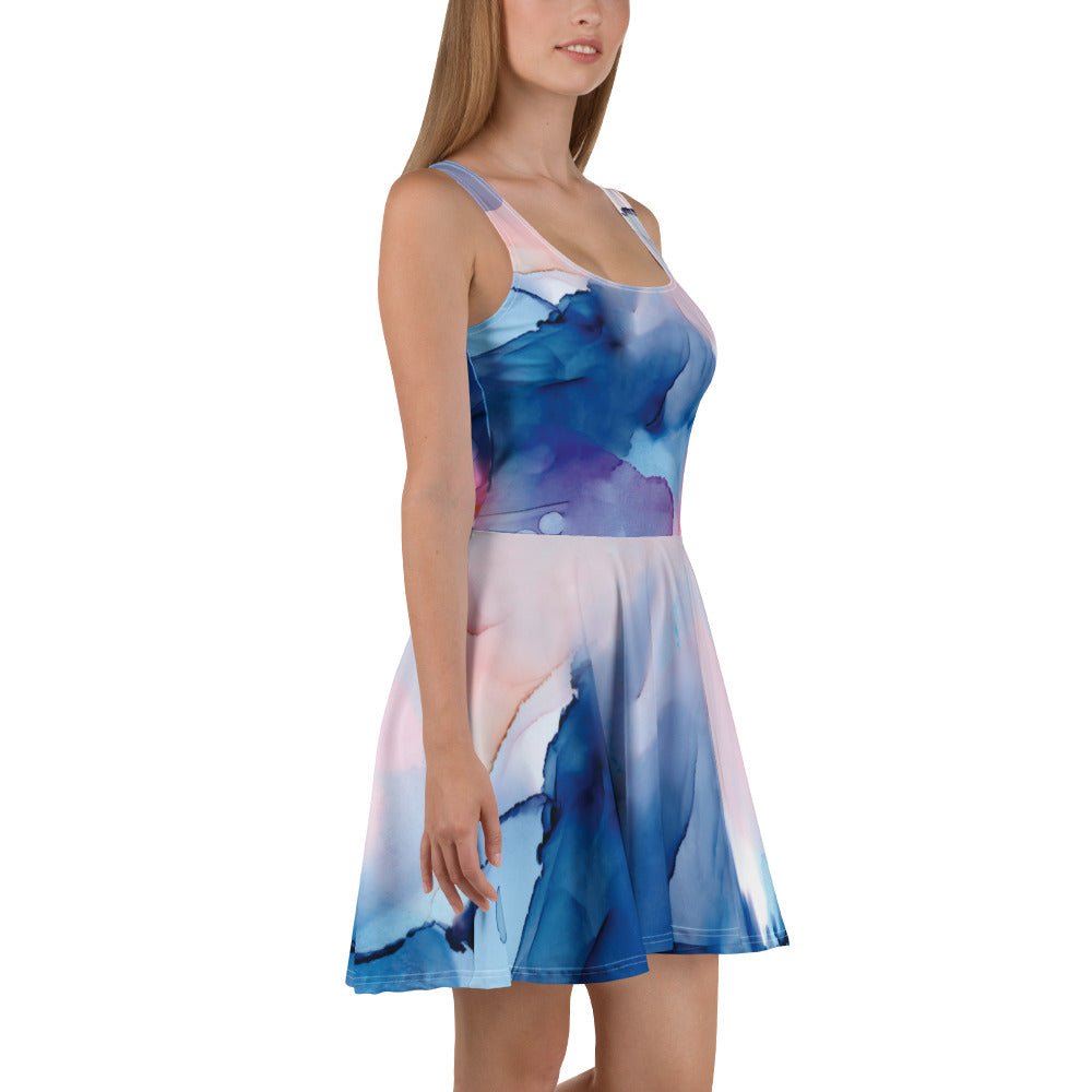 MDB Watercolor splash Skater Dress - The Million Dollar Bill Co.