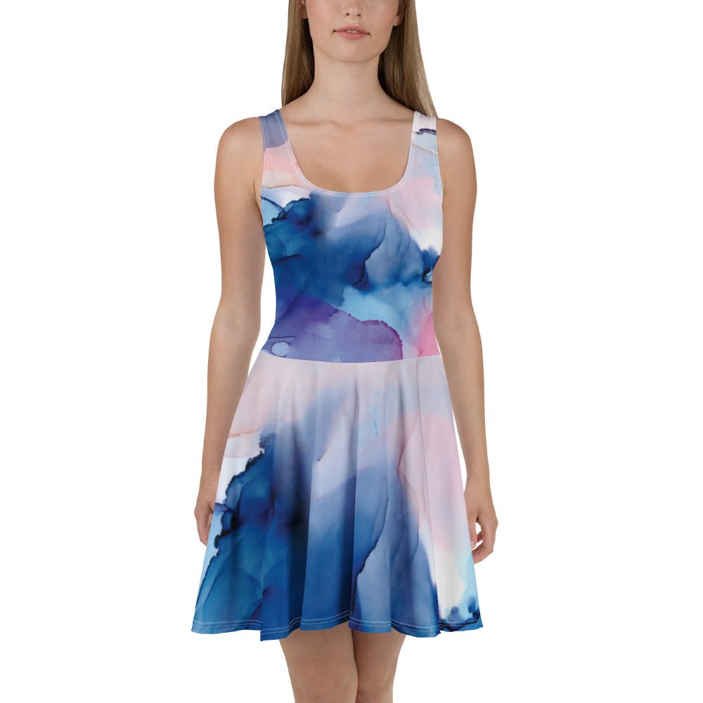 MDB Watercolor splash Skater Dress - The Million Dollar Bill Co.