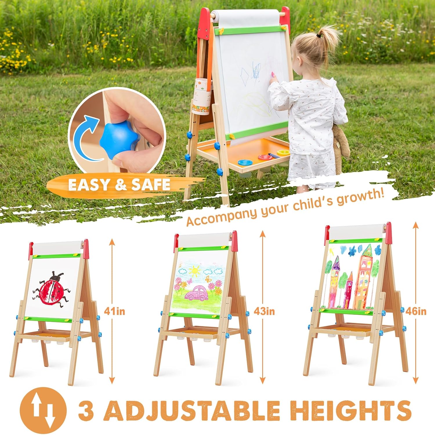 Million Dollar Babies presents: Tiny Land® 3 - in - 1 Art Easel for Kids - The Million Dollar Bill Co.