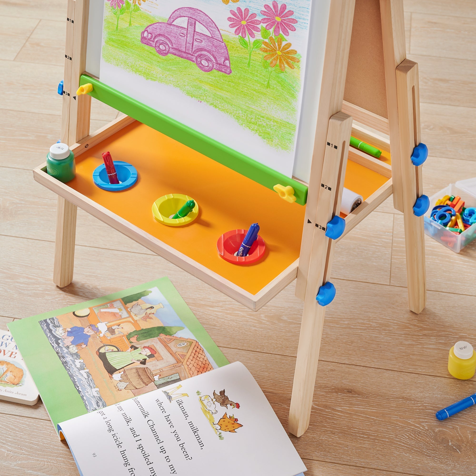Million Dollar Babies presents: Tiny Land® 3 - in - 1 Art Easel & Paper Roll Set - The Million Dollar Bill Co.
