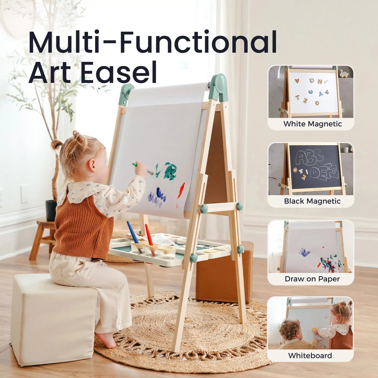 Million Dollar Babies presents: Tiny Land® Magnitales Easel for Kids - Green - The Million Dollar Bill Co.