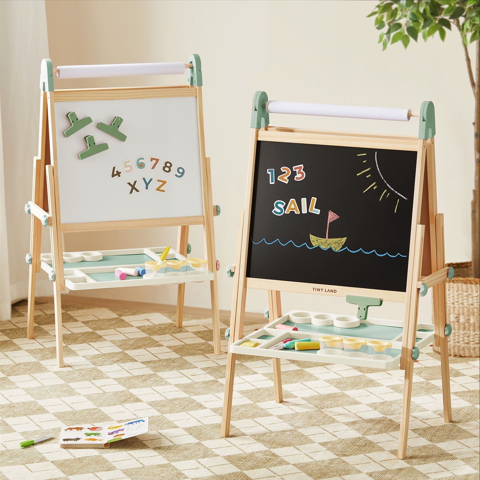 Million Dollar Babies presents: Tiny Land® Magnitales Easel for Kids - Green - The Million Dollar Bill Co.