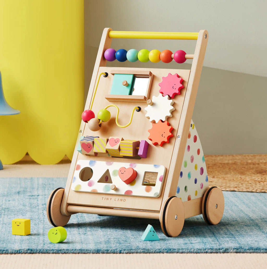 Million Dollar Babies presents: Tiny Land® Premium Natural Wooden Activity Walker - The Million Dollar Bill Co. baby walker