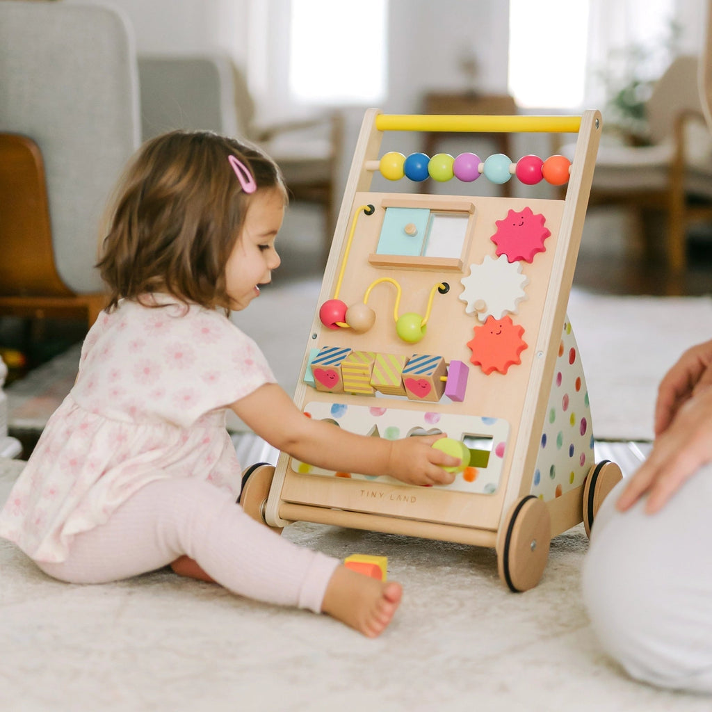 Million Dollar Babies presents: Tiny Land® Premium Natural Wooden Activity Walker - The Million Dollar Bill Co. baby walker