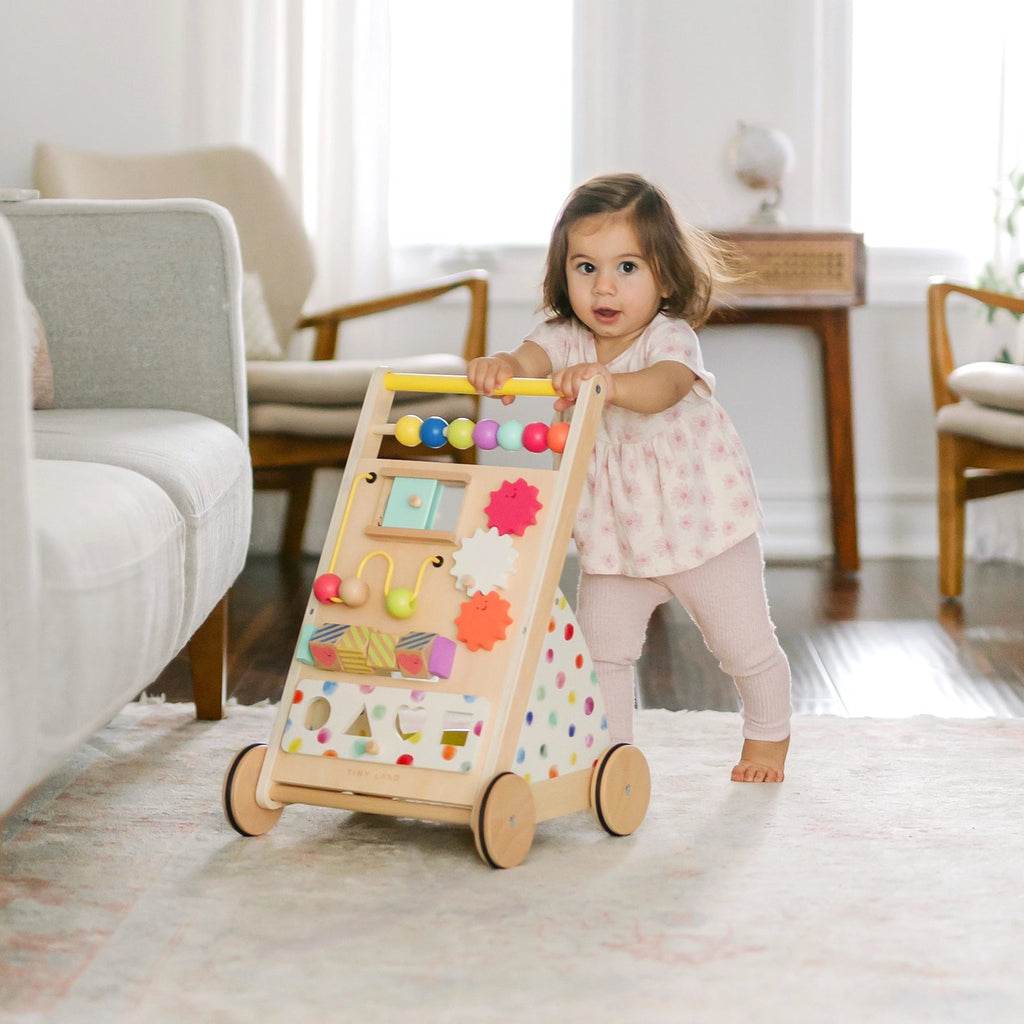Million Dollar Babies presents: Tiny Land® Premium Natural Wooden Activity Walker - The Million Dollar Bill Co. baby walker