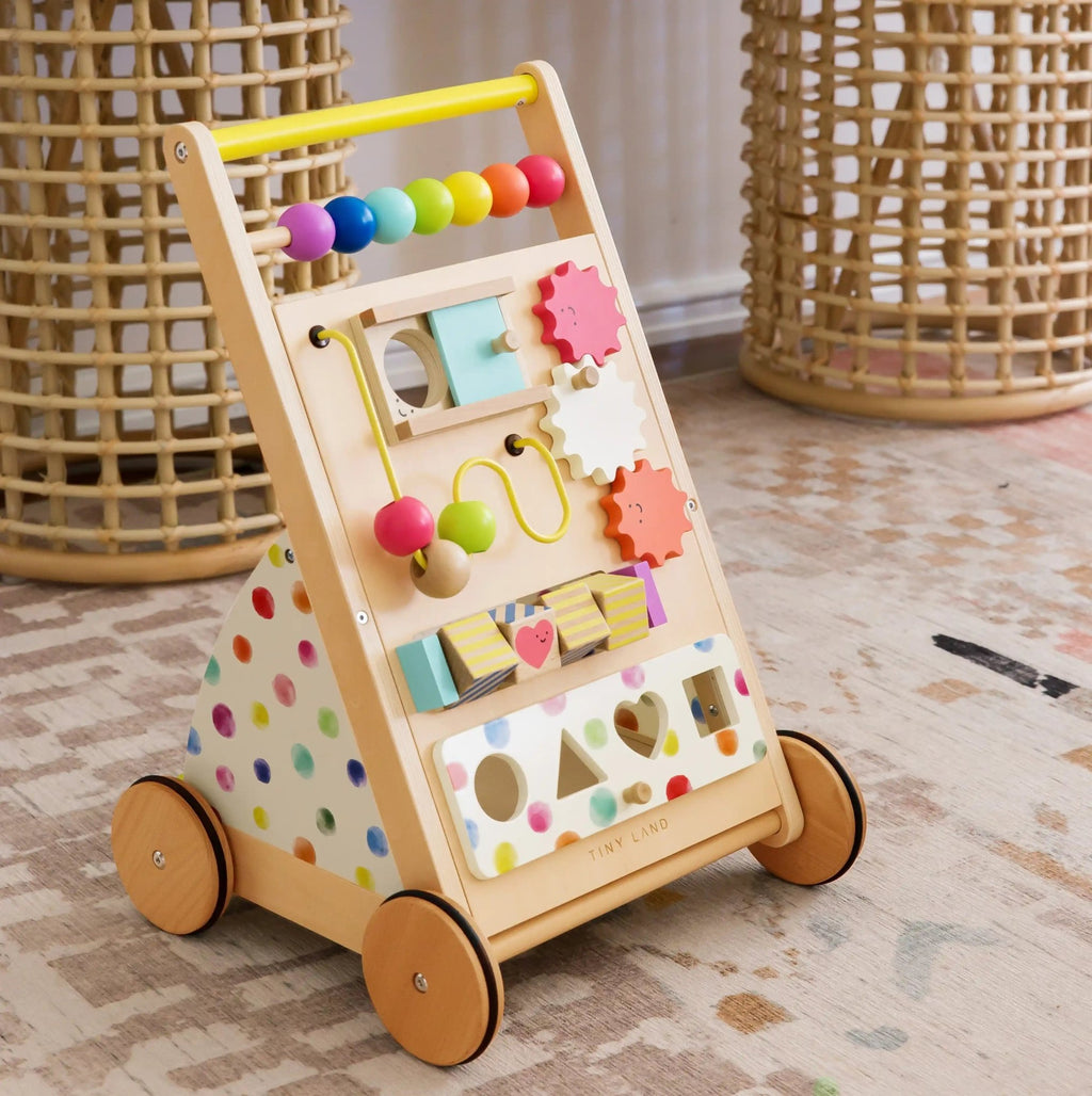 Million Dollar Babies presents: Tiny Land® Premium Natural Wooden Activity Walker - The Million Dollar Bill Co. baby walker