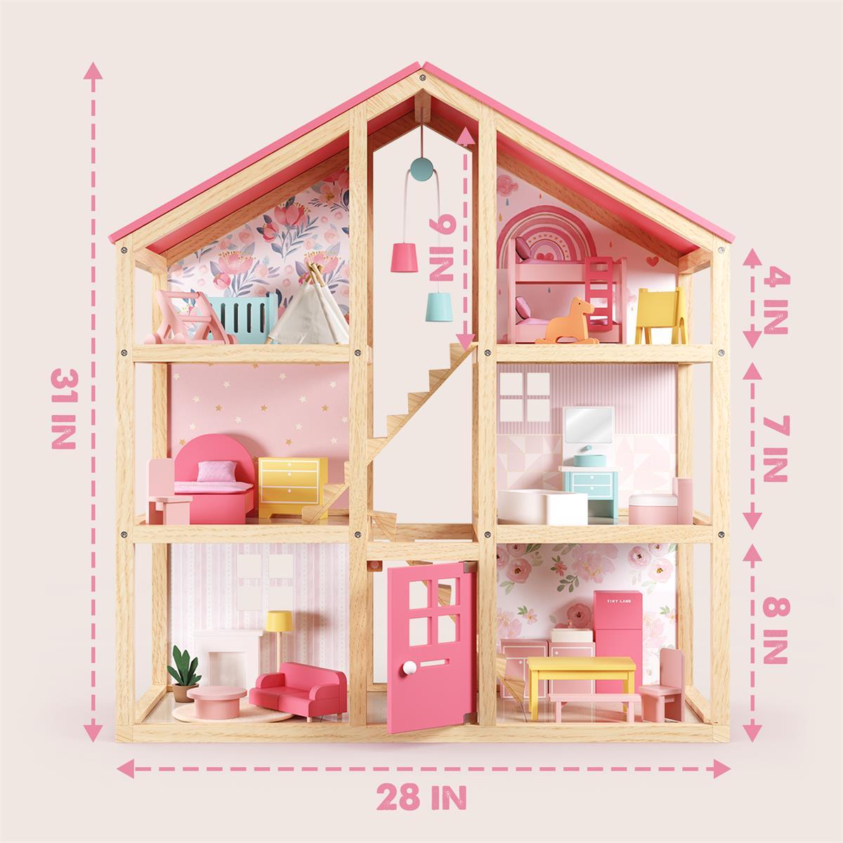 Million Dollar Babies presents: Tiny Land® Sweetwood Love Dollhouse without Dolls - The Million Dollar Bill Co.