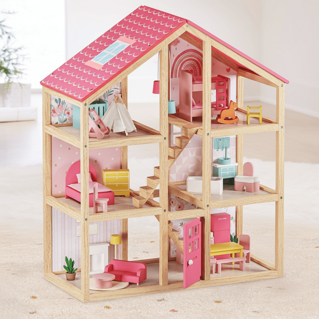 Million Dollar Babies presents: Tiny Land® Sweetwood Love Dollhouse without Dolls - The Million Dollar Bill Co.