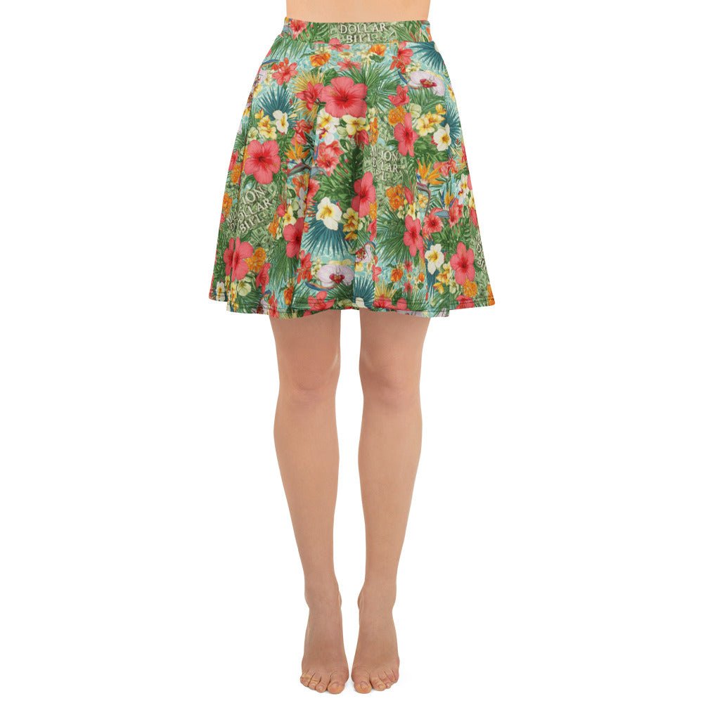 MDB Co. FLORAL PRINT Skater Skirt - The Million Dollar Bill Co. CUT-SEW
