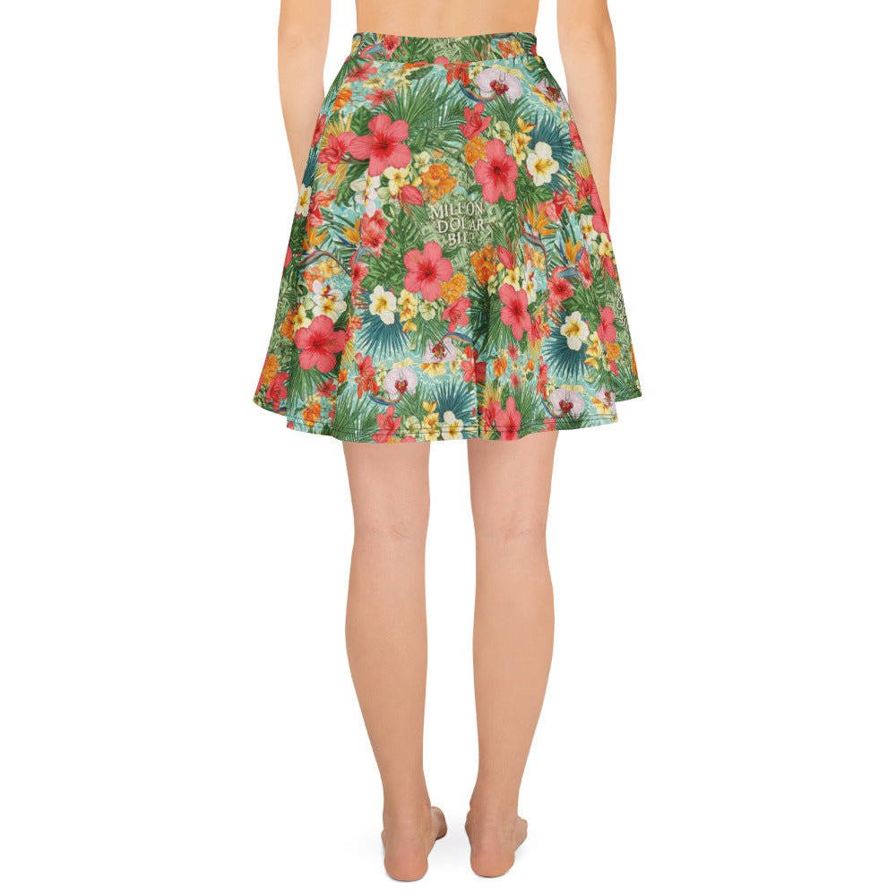 MDB Co. FLORAL PRINT Skater Skirt - The Million Dollar Bill Co. CUT-SEW