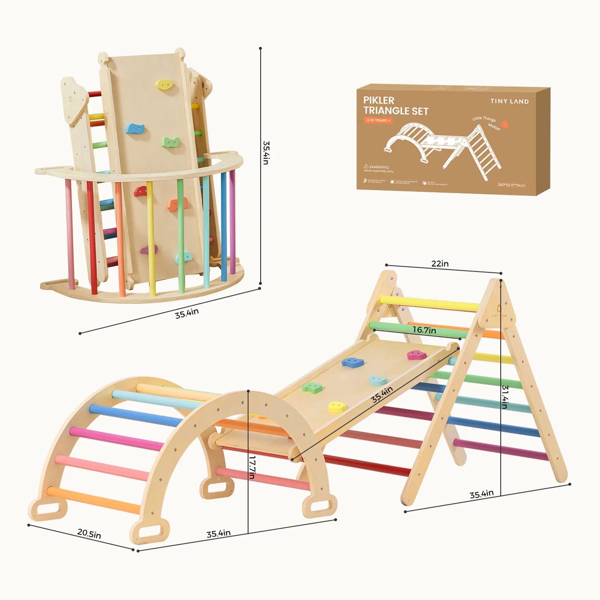 Tiny Land® 7 - in - 1 Rainbow Climbing Set - The Million Dollar Bill Co.