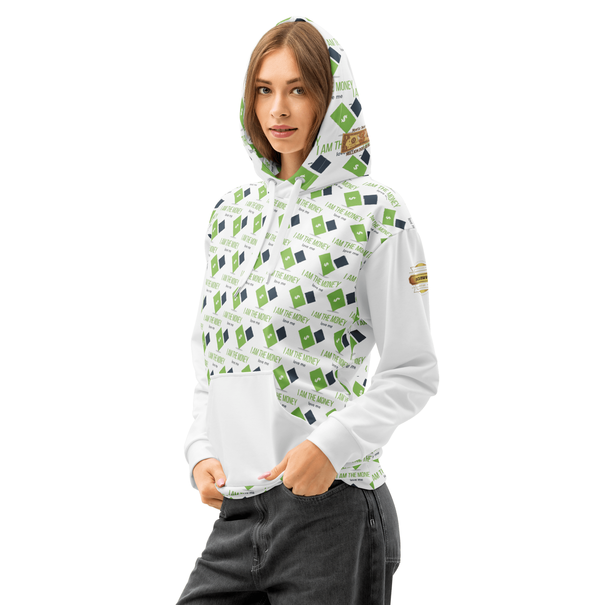 Unisex I AM THE MONEY cotton hoodie - The Million Dollar Bill Co.