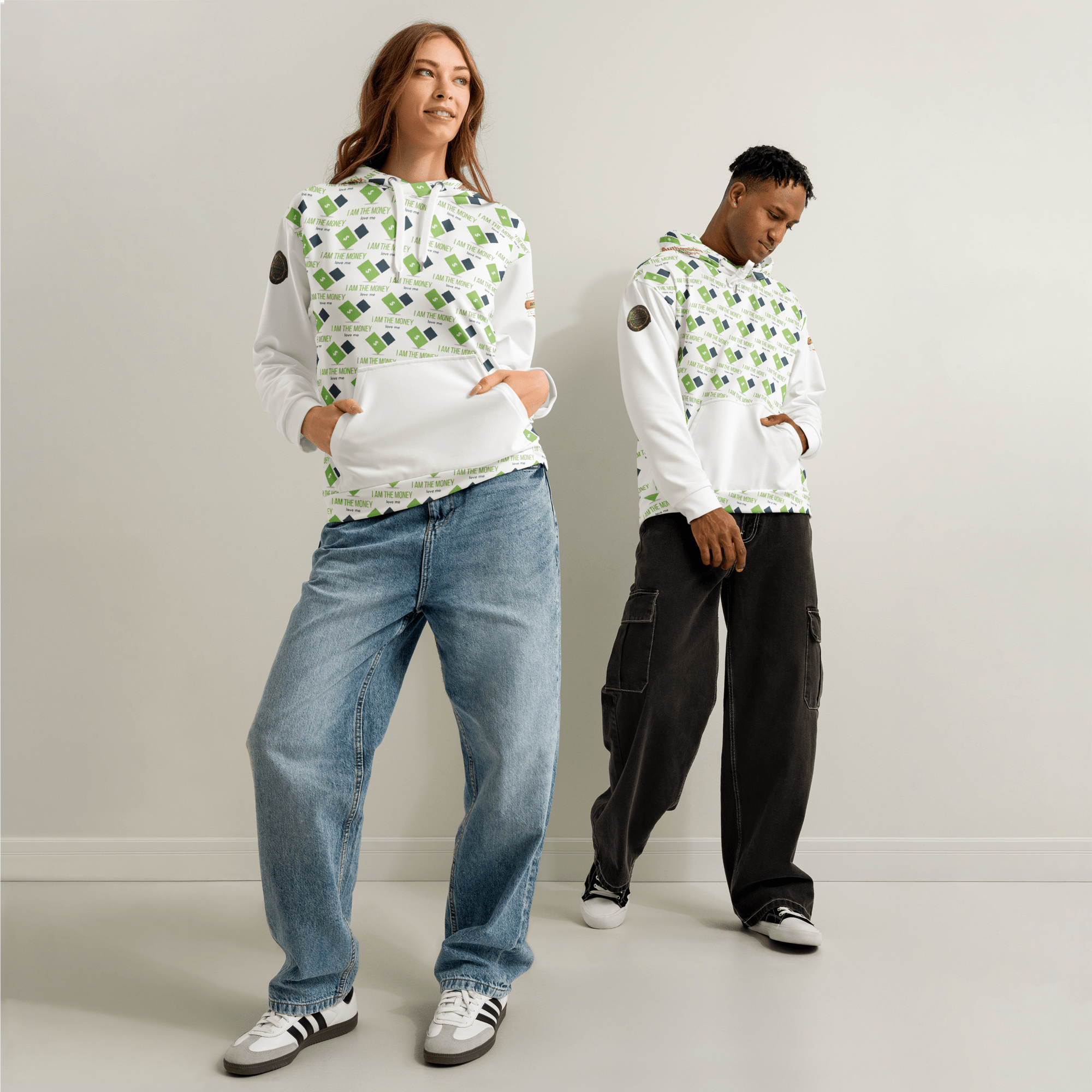 Unisex I AM THE MONEY cotton hoodie - The Million Dollar Bill Co.