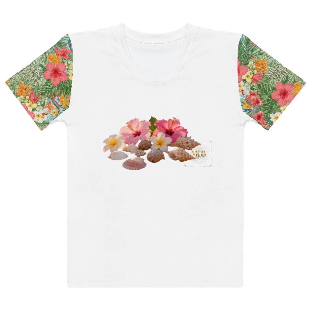 Women’s MDB Co. FLORAL BILLS cotton crew neck t-shirt - The Million Dollar Bill Co.