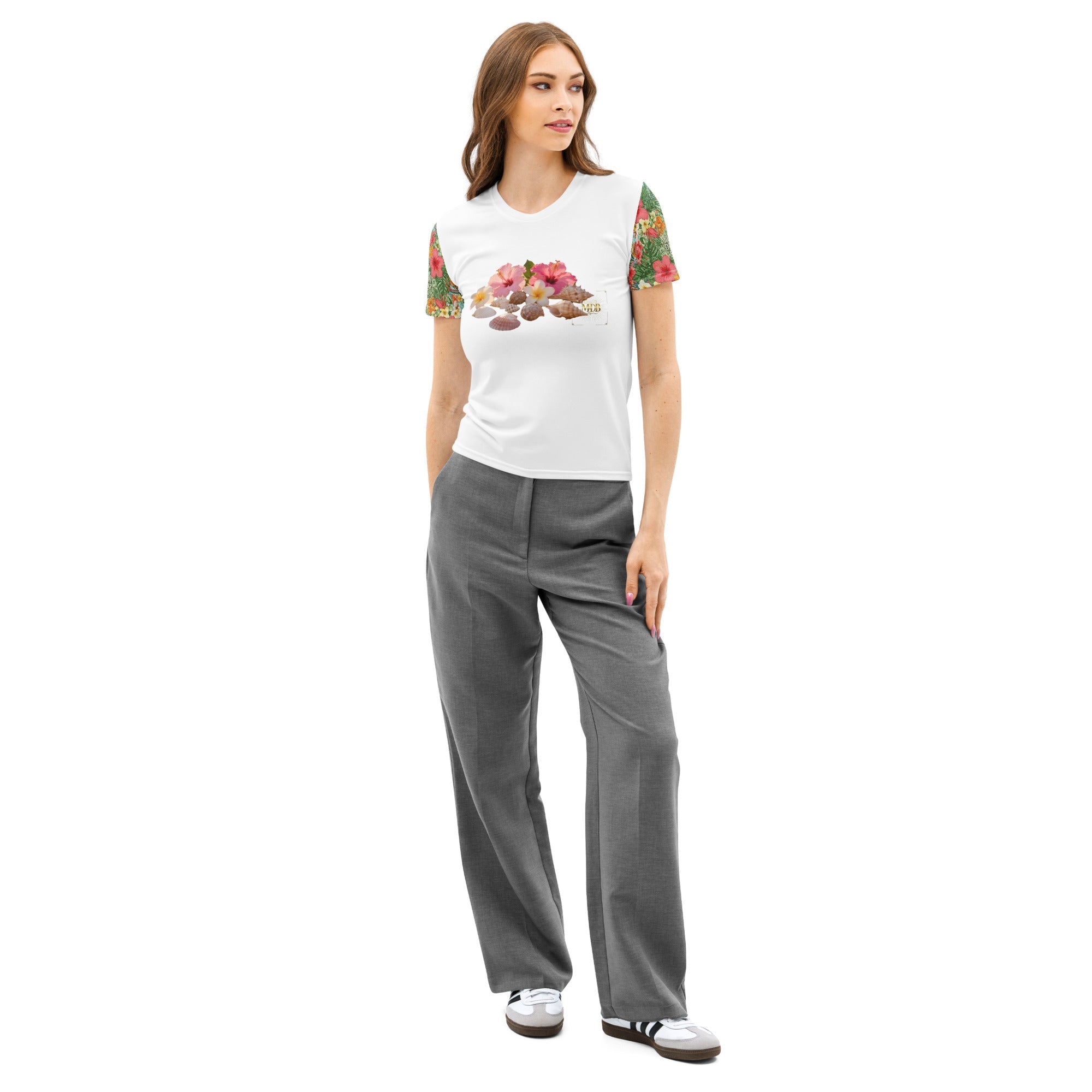 Women’s MDB Co. FLORAL BILLS cotton crew neck t-shirt - The Million Dollar Bill Co.